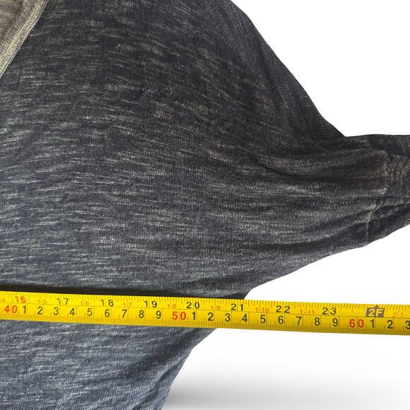 BKE Women’s XL Slub Knit Henley Long Sleeve Top Navy Blue V Neck Rayon - Picture 4 of 7